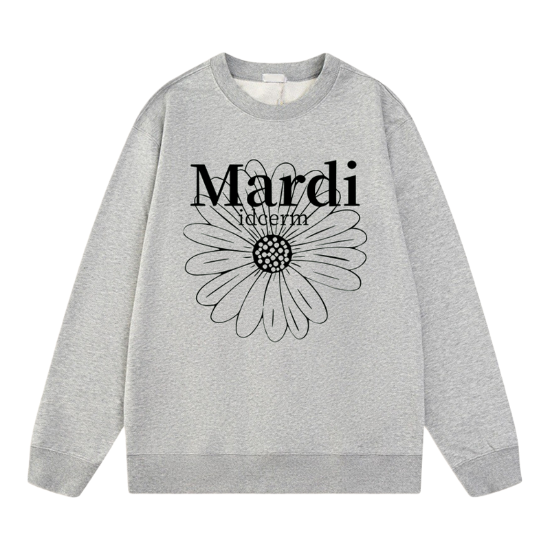 徐若晗同款idcerem Mardi小雏菊棕色菊花卫衣女秋季韩系休闲上衣