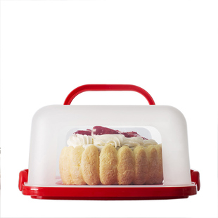 加厚8-10寸生日蛋糕盒子塑料环保PP便携式手提烘焙包装盒透明方形