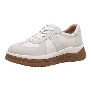 Camel/骆驼女鞋26春季新款复古休闲板鞋女真皮运动牛筋底德训鞋