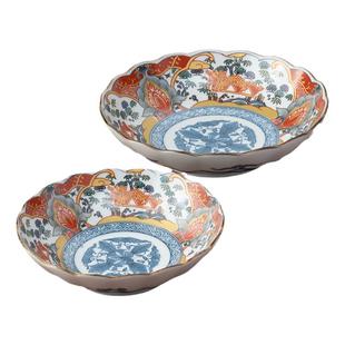 MinoYaKi美浓烧 花凛17/20CM陶瓷盘子古伊万里手绘描金龙纹餐具