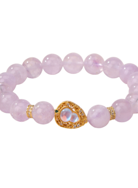 紫水晶葫芦手串手工串珠紫色水晶