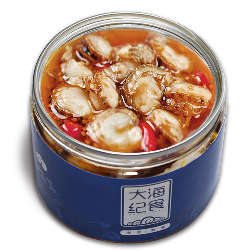 买一送一扇贝即食罐装海鲜熟食非罐头大扇贝边裙蒜蓉粉丝麻辣