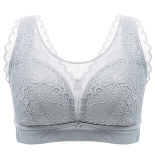 无磁大码内衣薄款聚拢无钢圈防走光背心式大胸显小文胸宽肩带防滑