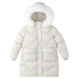 安奈儿童装女童长款羽绒服2025冬新款休闲防寒防风保暖加厚外套