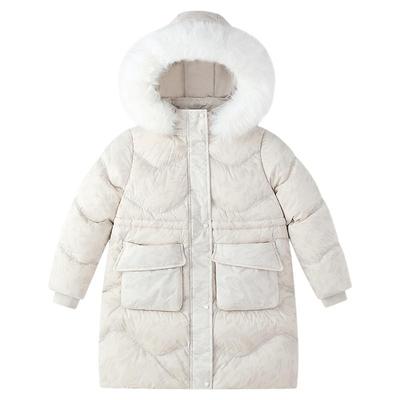 安奈儿童装女童长款羽绒服2025冬新款休闲防寒防风保暖加厚外套