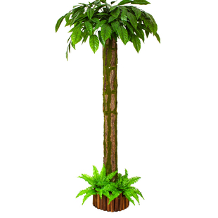 管道装饰树皮包下水管子绿植树叶遮挡柱子美化室内造景假花藤条