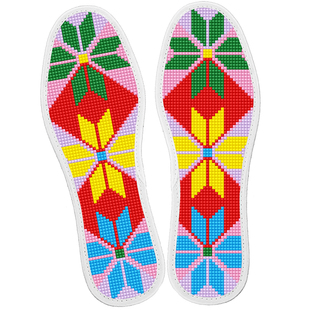 【5送1】手工十字绣鞋垫自己绣半成品新款纯棉线针孔包邮男女透气