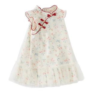 戴维贝拉女童汉服连衣裙夏装2026新款儿童国风公主裙宝宝凉感裙子