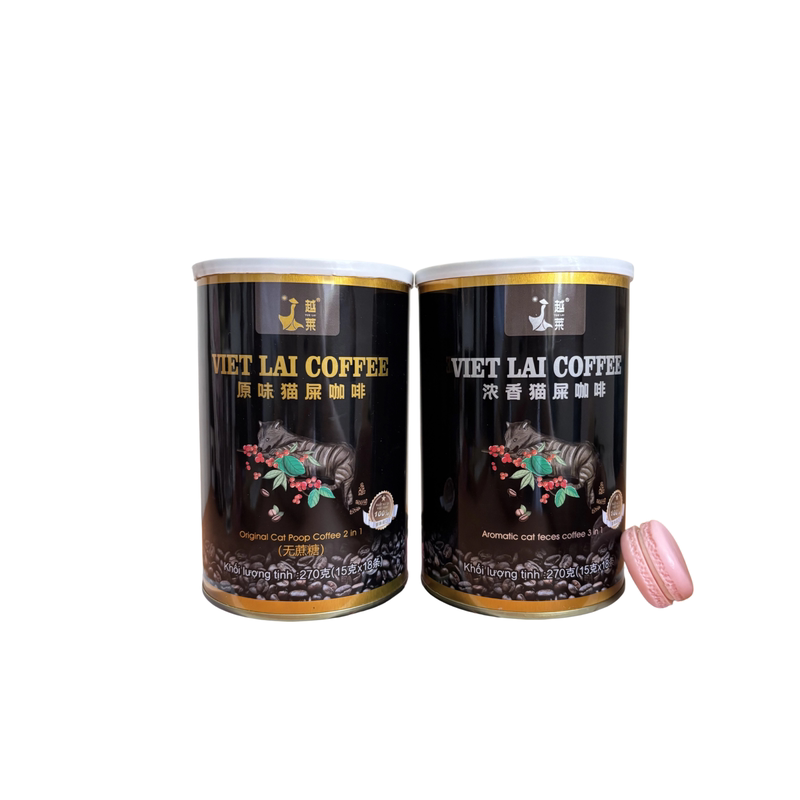 VIETLAI越南猫屎咖啡味麝香猫香浓原味进口速溶咖啡粉270克*桶