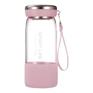 玻璃杯泡茶杯子女学生韩版可爱网红水杯带茶漏清晰少女简约随手杯