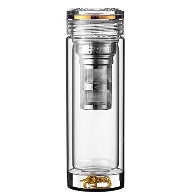 高档双层玻璃杯男士茶杯耐热水杯