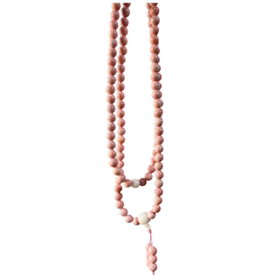 天然收藏级粉珊贝珊瑚贝手链女式手串佛8mm108颗佛珠念珠复古原矿