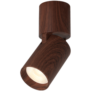 爱多辉中古风明装射灯可折叠黑胡桃木色led走廊过道免开孔照画灯