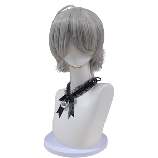 浠cos假发电锯人哈莉帕克灰色短直发排球少年菅原孝支工艺反翘新