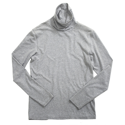 高领超细pima磨毛针织衫长袖t恤