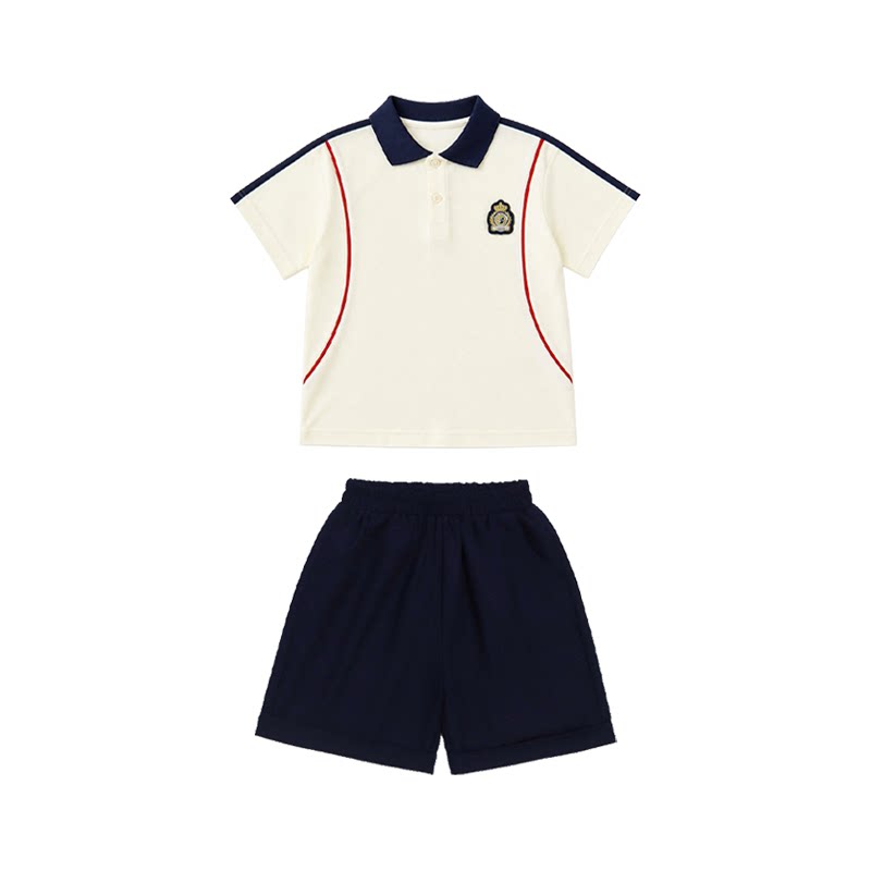 夏季透气纯棉小学生校服三件套