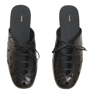 THESOONG/法式镂空羊皮外穿半拖