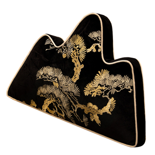 新中式靠山枕高级轻奢感靠垫沙发客厅异形抱枕中古风刺绣靠背含芯