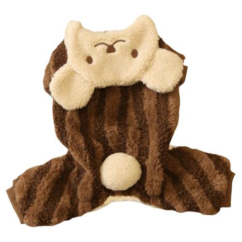 狗狗衣服秋冬竖条绒小熊加厚套装比熊泰迪小狗四脚衣宠物衣服冬款