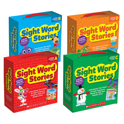 【自营】英文原版 Scholastic Sight Word Stories ABCD 100册 学乐 入门级常见启蒙高频词简易读物 低幼学习英文版 2021年新品