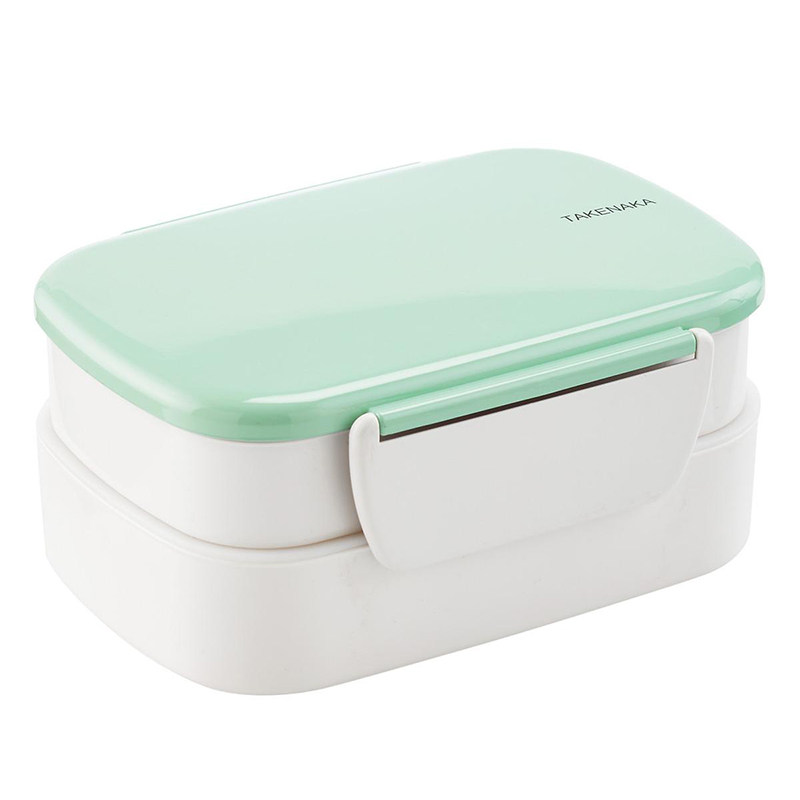 日本Takenaka Bento Box Double 双层便当盒餐盒 1.3L 多色