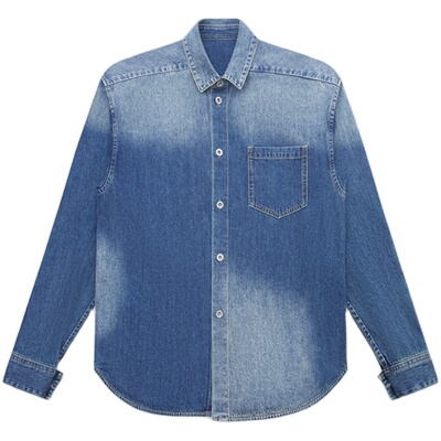 UNICAHOMME做旧水洗牛仔衬衫