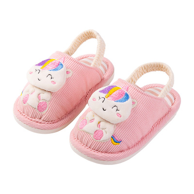 宝宝拖鞋女童新款防滑1一3岁小婴幼儿冬季室内居家儿童棉布拖鞋男