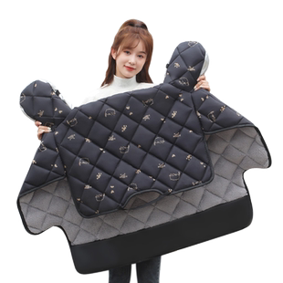 小型电动车挡风被冬季加绒加厚防水电瓶防寒防风罩电车风挡冬天款