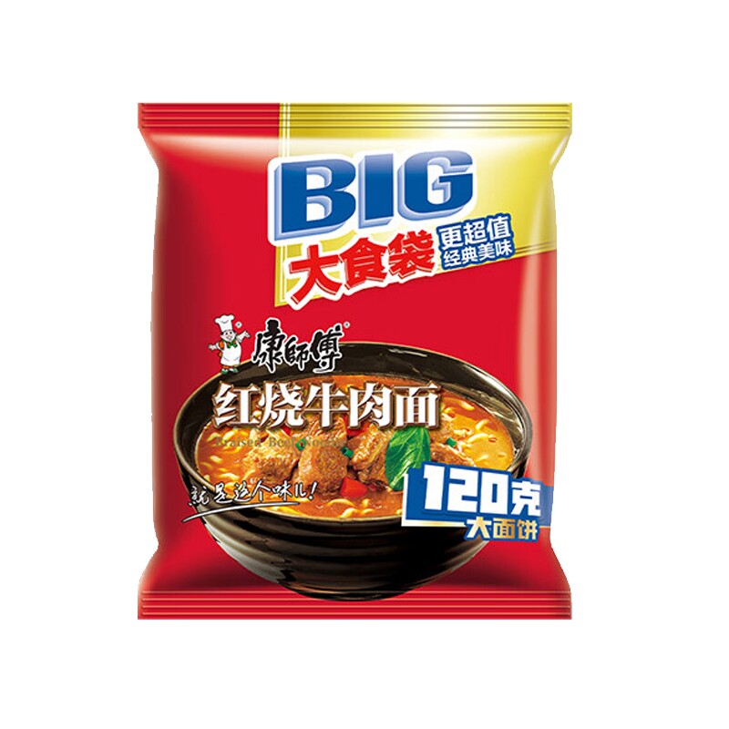 康师傅大食袋方便面24袋整箱