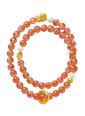 觉人女金太阳石双圈手链醒狮