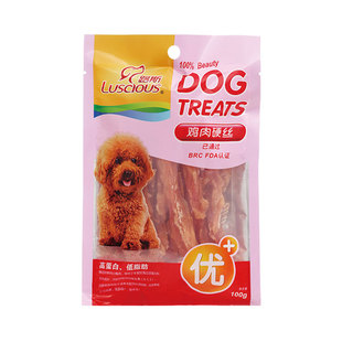 路斯鸡肉硬丝训练狗狗零食宠物泰迪狗零食鸡肉条幼犬除口臭磨牙棒
