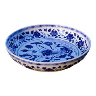 长窑制器长物居 景德镇仿宣德手绘青花瓜果纹饰瓷盘中式陶瓷餐盘