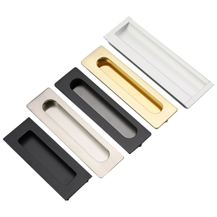 暗装嵌入式抽屉拉手衣柜移门内嵌把手厨柜榻榻米黑色金色隐形暗扣