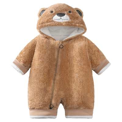 超暖和，宝宝毛绒连体衣