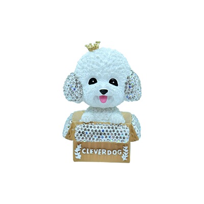 新款网红镶钻小旺柴泰迪摇头狗狗汽车摆件女司机女士车内装饰用品