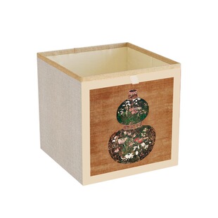 中古风卡莱克格子柜收纳筐非藤编布艺收纳箱棉麻可折叠整理收纳盒