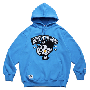 Battles街区男孩毛巾贴布刺绣重磅美式连帽卫衣加绒宽松休闲