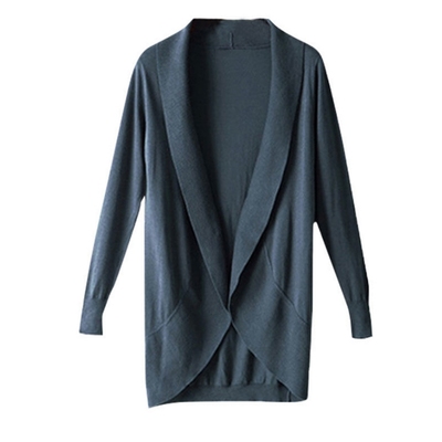 优质丝光棉无扣大翻领设计外搭女