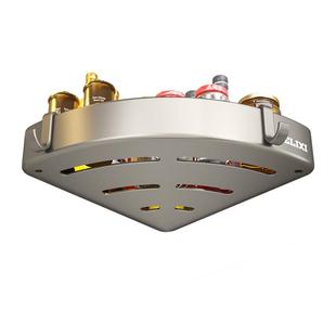 德力西枪灰卫生间三角置物架浴室免打孔网篮洗浴间洗手间收纳挂架