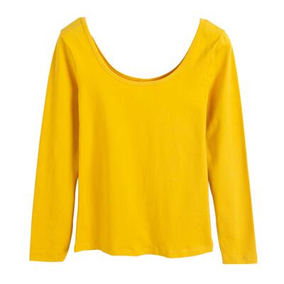 低领打底衫女内搭长袖纯棉上衣