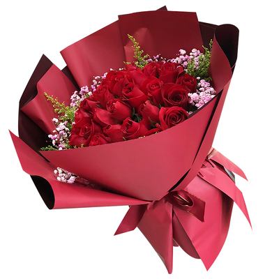 鲜花包装纸双色韩式玫瑰材料