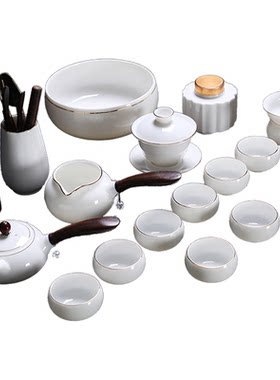 茶具套装白瓷家用羊脂玉功夫