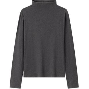 森马长袖T恤女冬半高领发热抑菌纯色修身上衣显瘦百搭气质打底衫