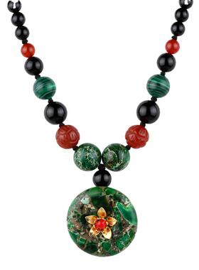 短款锁骨链民族风玛瑙复古颈链