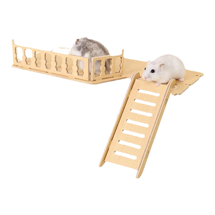 仓鼠笼子造景金丝熊二层大平台47基础笼实木配件用品大全专用摆件