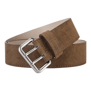 复古银扣女士粗宽腰封反绒皮时尚双针扣百搭大毛衣羽绒服皮腰带