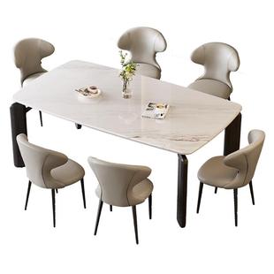 【品牌秒杀】全友家居客厅家用可伸缩变圆微晶石实木腿餐桌椅组合