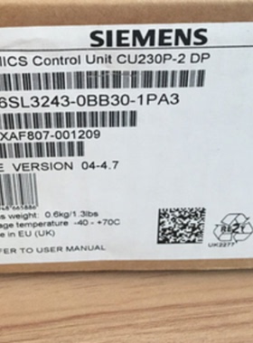 议价西门子G120控制单元CU230P-2 变频器6SL3243-0BB30-1PA3全新