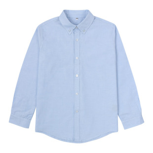 牛津布浅蓝长袖学生校服衬衫男女款礼服小学生初中高中春秋季班服