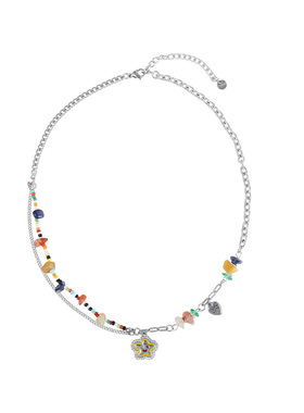 花迹彩色串珠项链女夏日